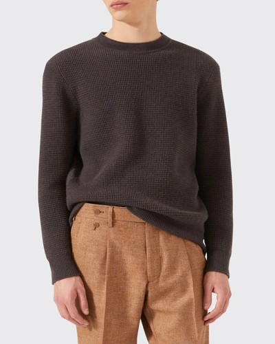 Shop Agnona Cashmere Waffle-knit Sweater In Graphite