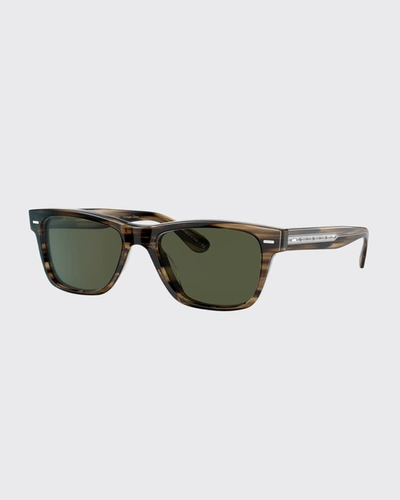 Shop Brunello Cucinelli Men's Oliver Metal-insert Sunglasses