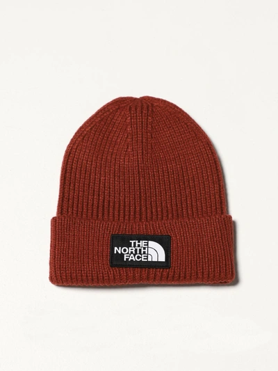 Shop The North Face Beanie Hat With Embroidered Logo In Burgundy