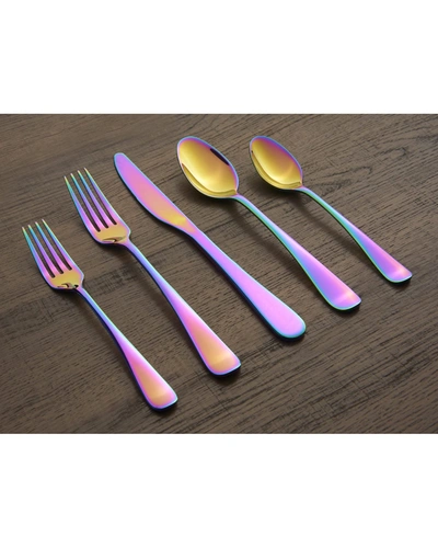 Cambridge Silversmiths Rhiannon Rainbow Mirror 20-piece Flatware Set, Service For 4