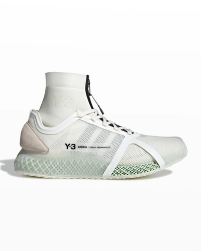 Shop Y-3 Men's Mesh Sock 4d Continental-sole Runner Sneakers In White