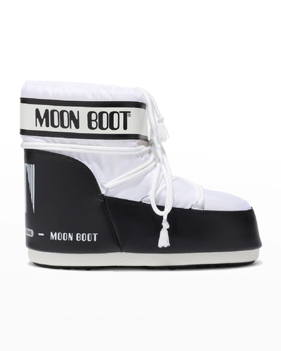 Shop Moon Boot Classic Bicolor Lace-up Short Snow Boots In White