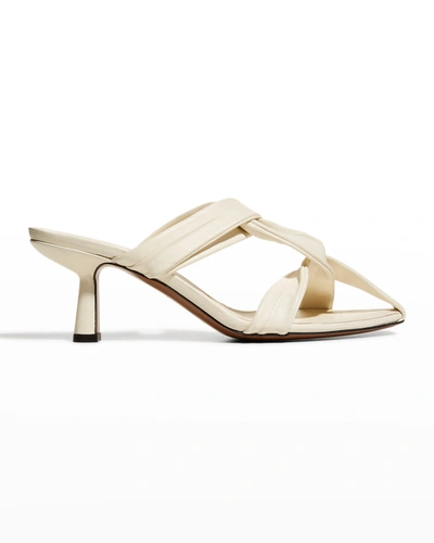 Shop Neous Proxima Twisted Napa Mule Sandals In Cream