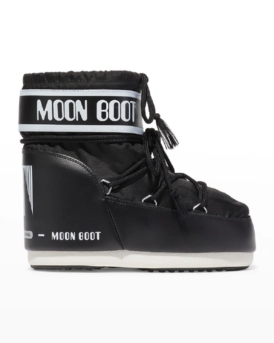 Shop Moon Boot Classic Bicolor Lace-up Short Snow Boots In Black