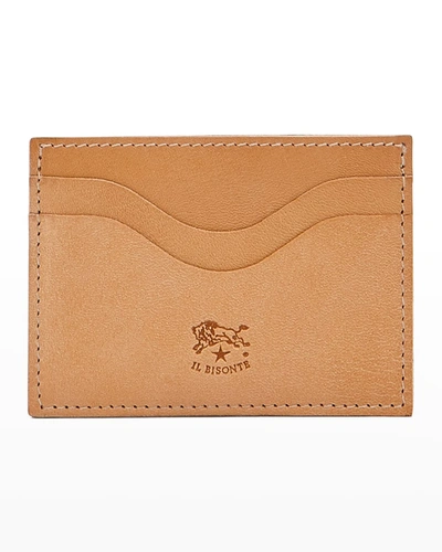 Shop Il Bisonte Men's Leather Card Case In Natural
