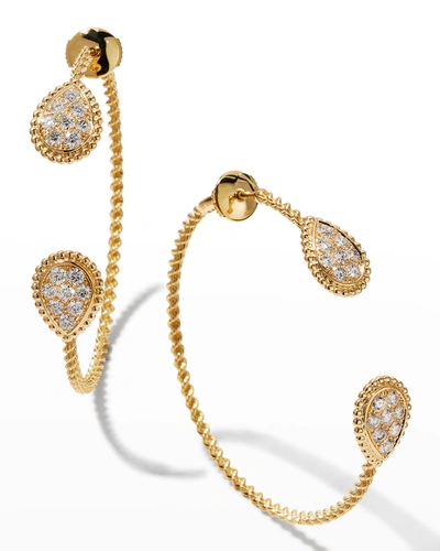 Shop Boucheron Serpent Boheme Diamond Hoop Earrings In Yellow Gold