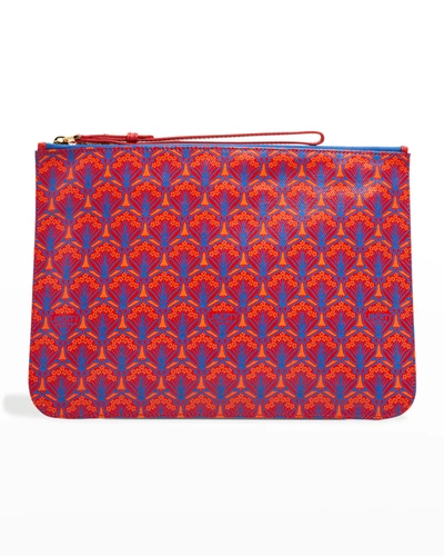 Shop Liberty London Iphis 30 Zip Pouch Printed Clutch Bag In 80 Red