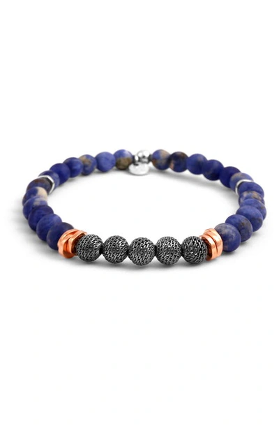 Shop Tateossian Stonehenge Bead Bracelet In Blue