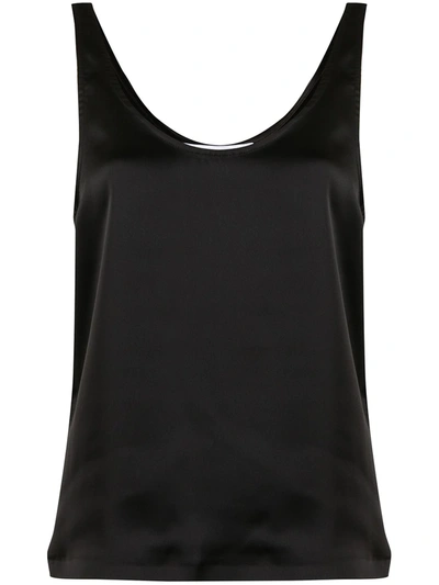 Shop In The Mood For Love Satin-finish Tank Top In 黑色