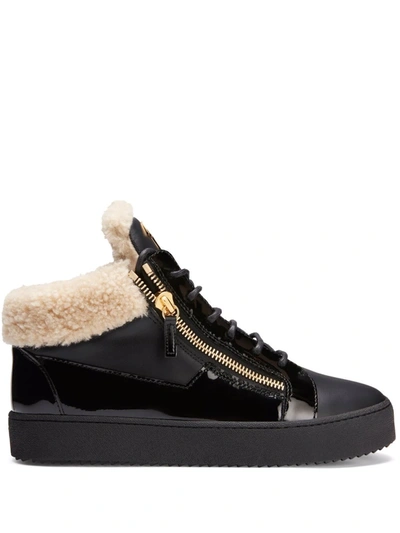 Shop Giuseppe Zanotti Kriss Mid-top Sneakers In 黑色