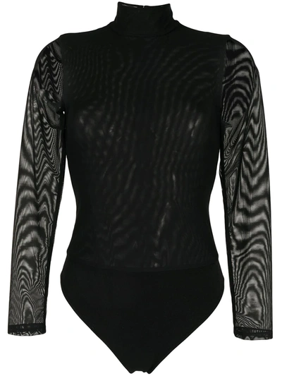 Shop Alice And Olivia Clarinda Turtleneck Bodysuit In 黑色
