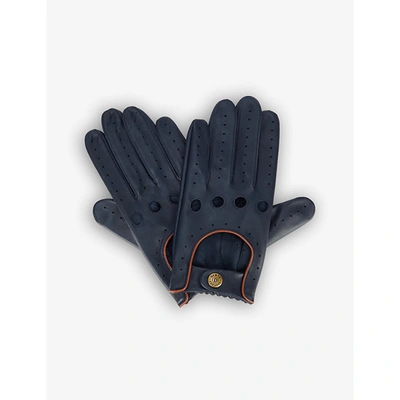 Shop Dents Men's Navy/tan Delta Leather Driving Gloves