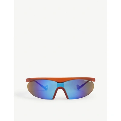 Shop District Vision Mens Orange Koharu Eclipse Wrap-around Nylon Sunglasses