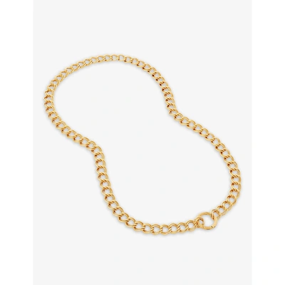 Shop Monica Vinader Groove Curb 18kt Gold-plated Vermail Chain Necklace
