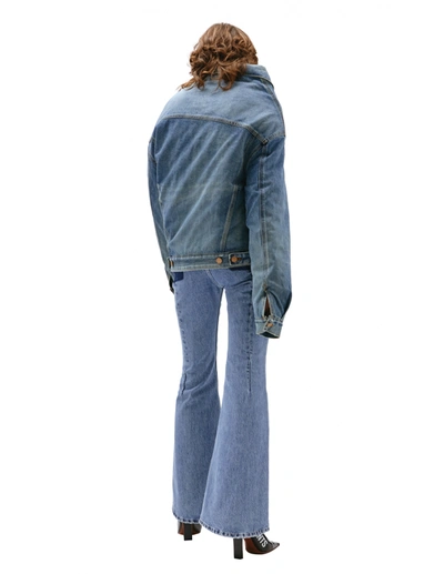 Balenciaga Oversized Asymmetric Padded Denim Jacket In Blue