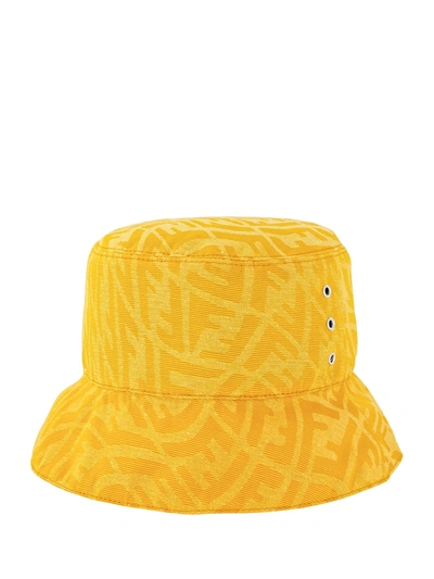 Shop Fendi Kids Hat In Yellow