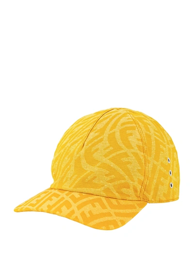 Shop Fendi Kids Cap For Unisex In Yellow