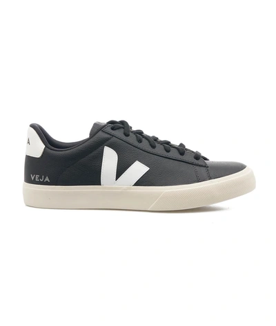 Shop Veja Men's Black Leather Sneakers