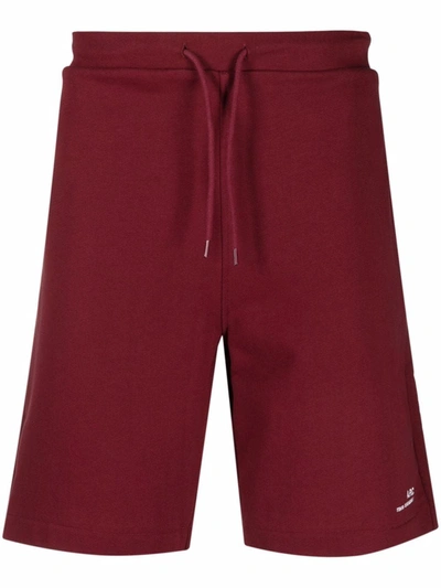 Shop Apc A.p.c. Men's Burgundy Cotton Shorts