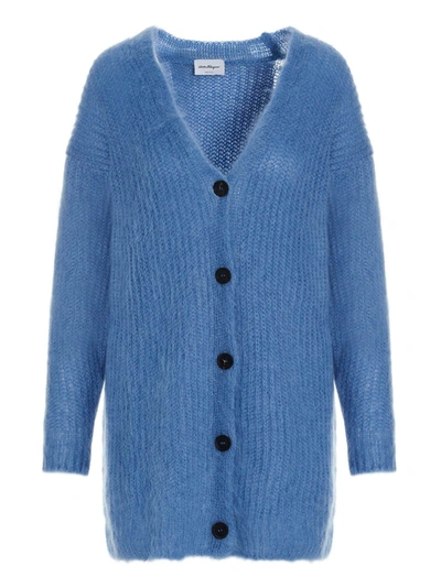 Shop Ferragamo Salvatore  Women's Light Blue Wool Sweater