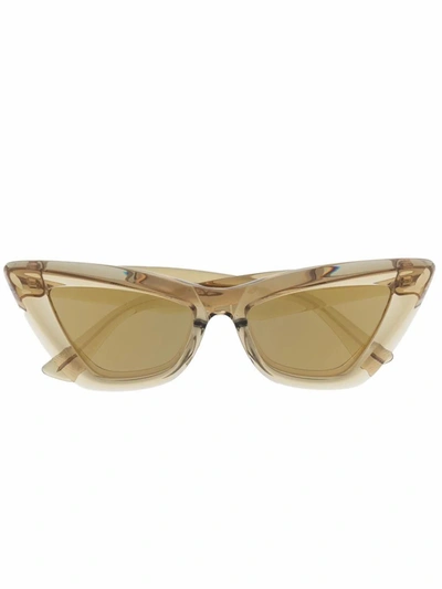 Shop Bottega Veneta Women's Beige Acetate Sunglasses