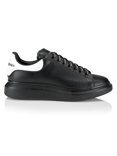 Shop Alexander Mcqueen Men's Men's Oversized Leather Platform Sneakers In Black White Black