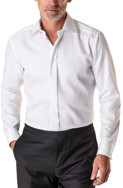 Shop Eton Slim Fit Diamond Weave Tuxedo Shirt In White