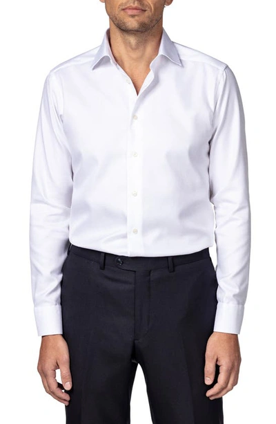 Shop Eton Slim Fit Cotton Twill Shirt In White