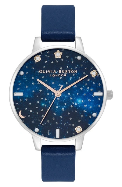 Shop Olivia Burton Celestial Leather Strap Watch, 34mm In Multi