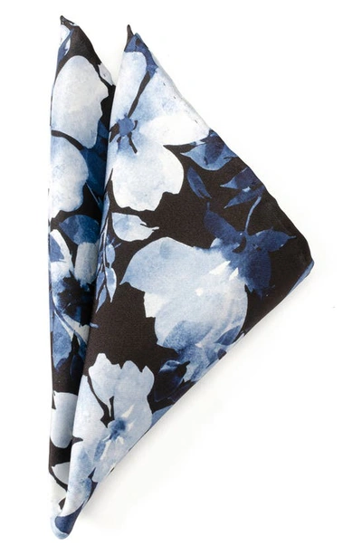 Shop Cufflinks, Inc Painted Floral Pocket Square In Blue