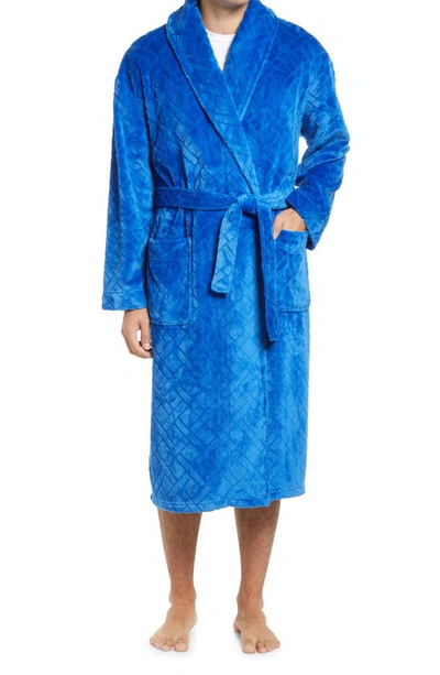 Shop Majestic Crossroads Plush Robe In Strong Blue