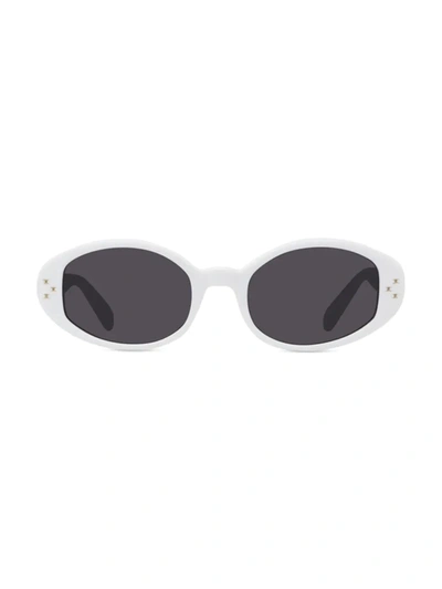 Shop Celine 52mm Oval Sunglasses In Ivory