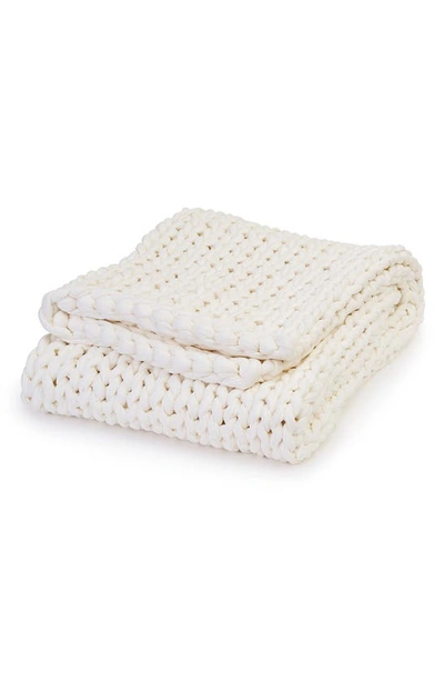 Shop Bearaby Organic Cotton Weighted Knit Blanket In Cloud White