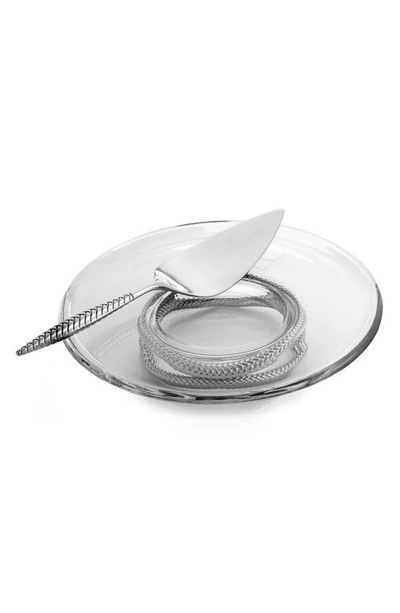 Shop Nambe Braid Pedestal Cake Plate & Server In Silver