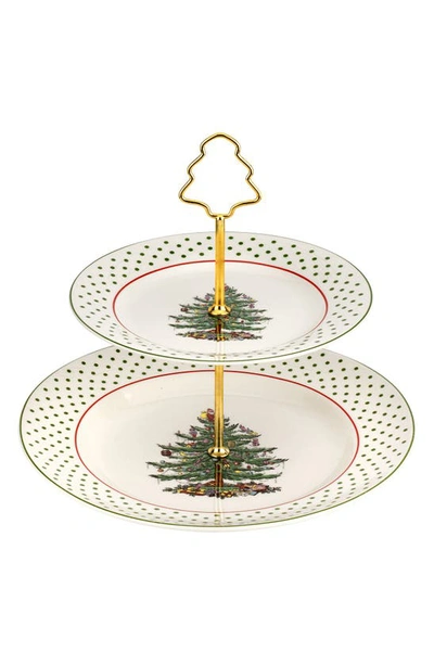 Portmeirion X Ted Baker Christmas Tree Serving Stand In Green