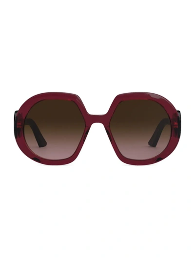 Dior Bobby 56mm Round Sunglasses In Bordeaux | ModeSens