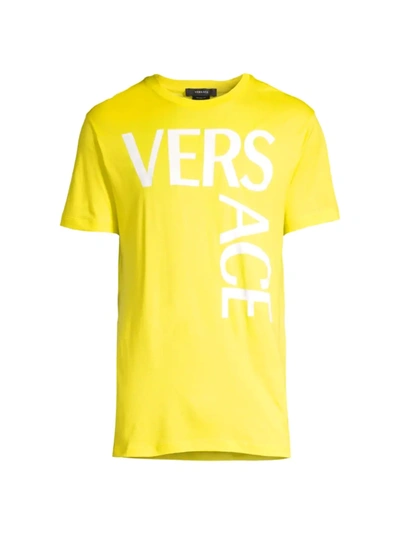 Shop Versace Logo T-shirt In Yellow