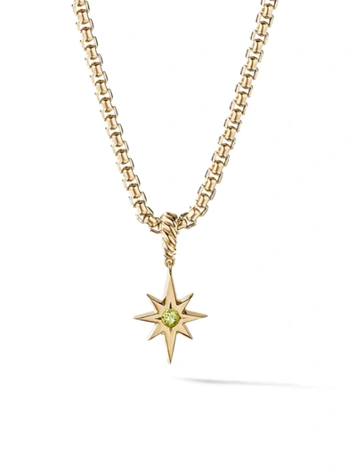 Shop David Yurman Women's North Star Birthstone Charm In 18k Yellow Gold In Peridot