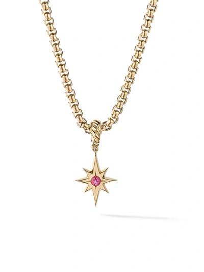 Shop David Yurman Women's North Star Birthstone Charm In 18k Yellow Gold In Pink Tourmaline