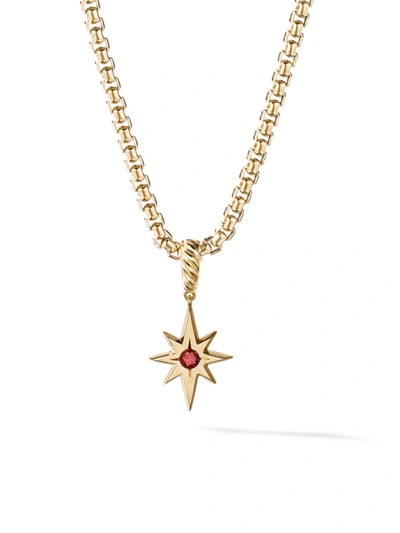 Shop David Yurman Women's North Star Birthstone Charm In 18k Yellow Gold In Garnet