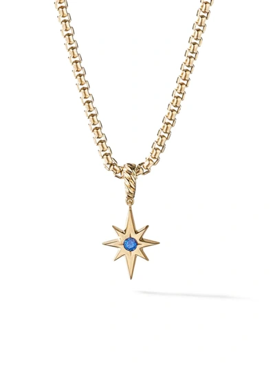Shop David Yurman Women's North Star Birthstone Charm In 18k Yellow Gold In Sapphire