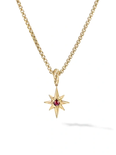 Shop David Yurman Women's North Star Birthstone Charm In 18k Yellow Gold In Ruby