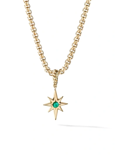 Shop David Yurman Women's North Star Birthstone Charm In 18k Yellow Gold In Emerald