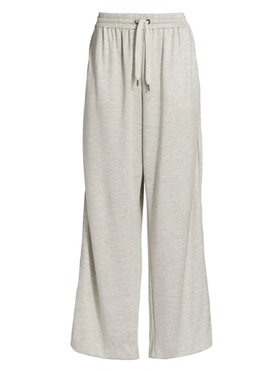 Shop Brunello Cucinelli Women's Crystal Piping Sweatpants In White