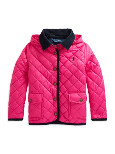 Shop Polo Ralph Lauren Little Girl's & Girl's Water-resistant Barn Jacket In Dark Pink