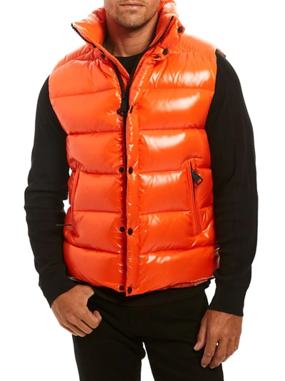 Shop Sam Men's Field Down Puffer Vest In Military Orange