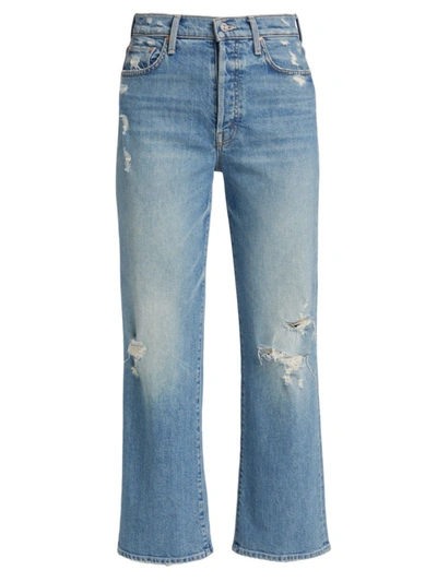 Shop Mother Women's The Rambler Distressed Jeans In Holy Melancholy