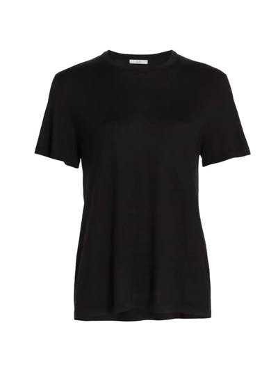 Shop Co Women's Silk Short Sleeve Sweater Tee In Black