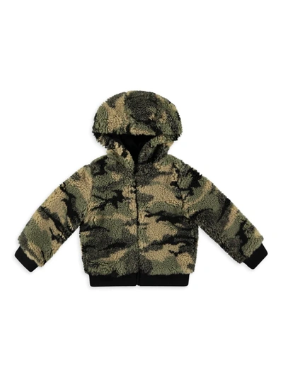 Shop Bella Dahl Little Girl's & Girl's Camo Teddy Hoodie Jacket