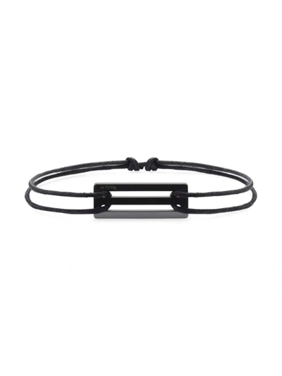 Shop Le Gramme Men's 1.7g Ceramic Black Cord Bracelet